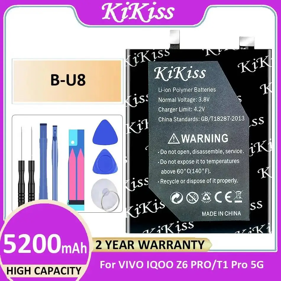 Экологически чистый аккумулятор для мобильного телефона B-U8, 5200 мАч, долговечный для Vivo Iqoo Z6 Pro T1 5G
Экологически чистый аккумулятор для мобильного телефона B-U8, 5200 мАч, долговечный для Vivo Iqoo Z6 Pro T1 5G
