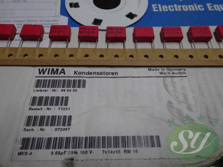 20pcs/lot Original German WIMA MKS4 0.68uF/160V 680nf u68 684 brand new thin film capacitor 15mm free shipping
20pcs/lot Original German WIMA MKS4 0.68uF/160V 680nf u68 684 brand new thin film capacitor 15mm free shipping