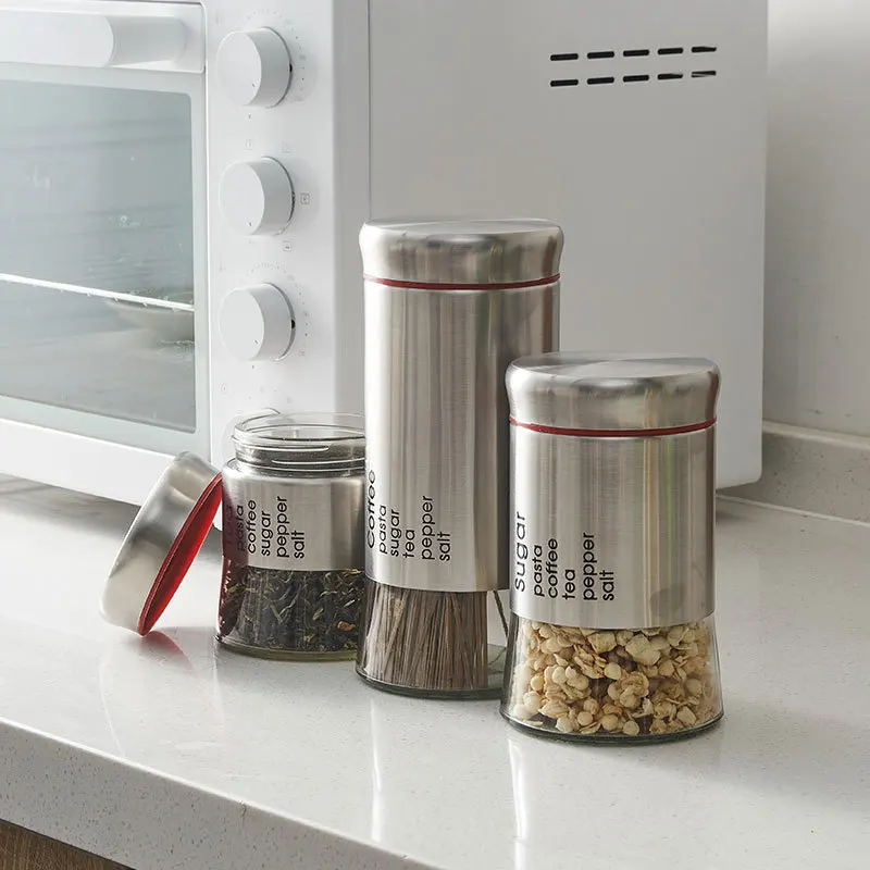 Stainless Steel Storage Jars Household Coffee And Tea Jars Kitchen Supplies Multi-specification Household Glass Grain Storage
Stainless Steel Storage Jars Household Coffee And Tea Jars Kitchen Supplies Multi-specification Household Glass Grain Storage