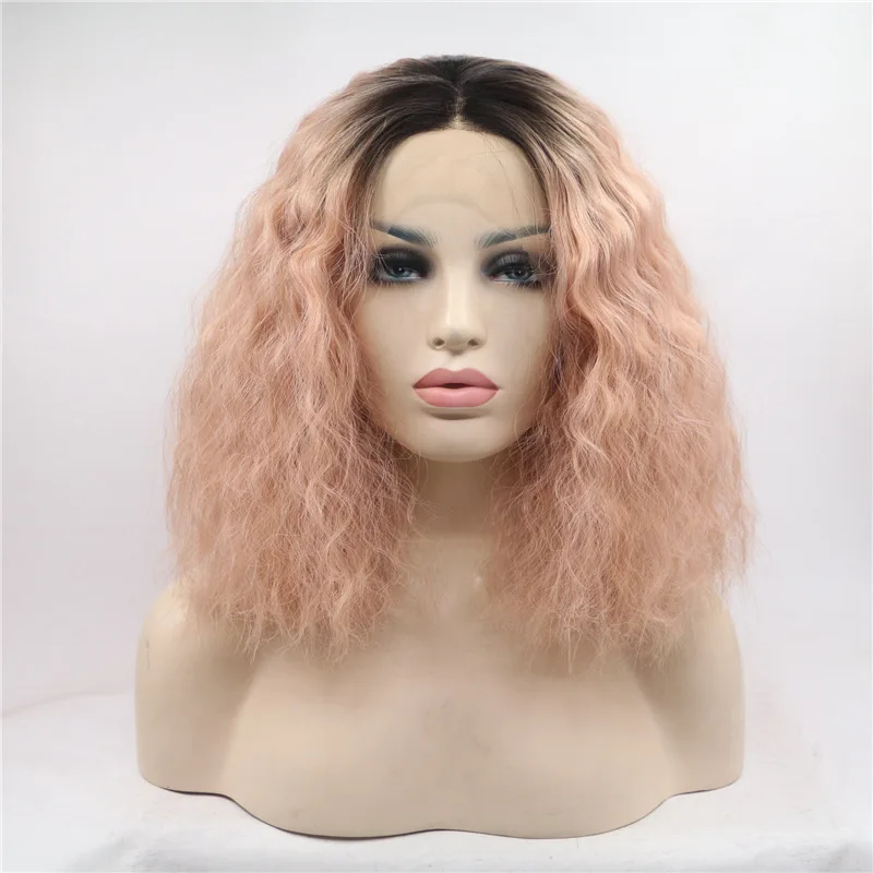 European and American Style Synthetic Front Pink Gradient Middle Part Lace Wig Short Curly Hair High Temperature F
European and American Style Synthetic Front Pink Gradient Middle Part Lace Wig Short Curly Hair High Temperature F