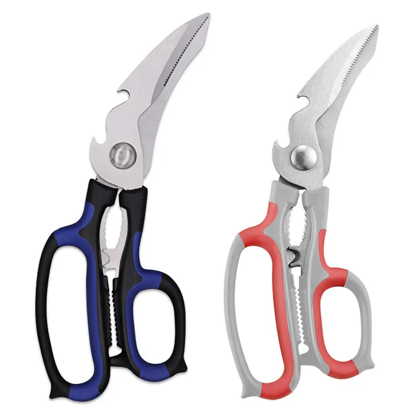 Многофункциональные бытовые кухонные ножницы с лезвием из нержавеющей стали, ручкой из ПП + ТПР, с открывалкой для куриных костей, гайковёр, 2 цвета
Многофункциональные бытовые кухонные ножницы с лезвием из нержавеющей стали, ручкой из ПП + ТПР, с открывалкой для куриных костей, гайковёр, 2 цвета