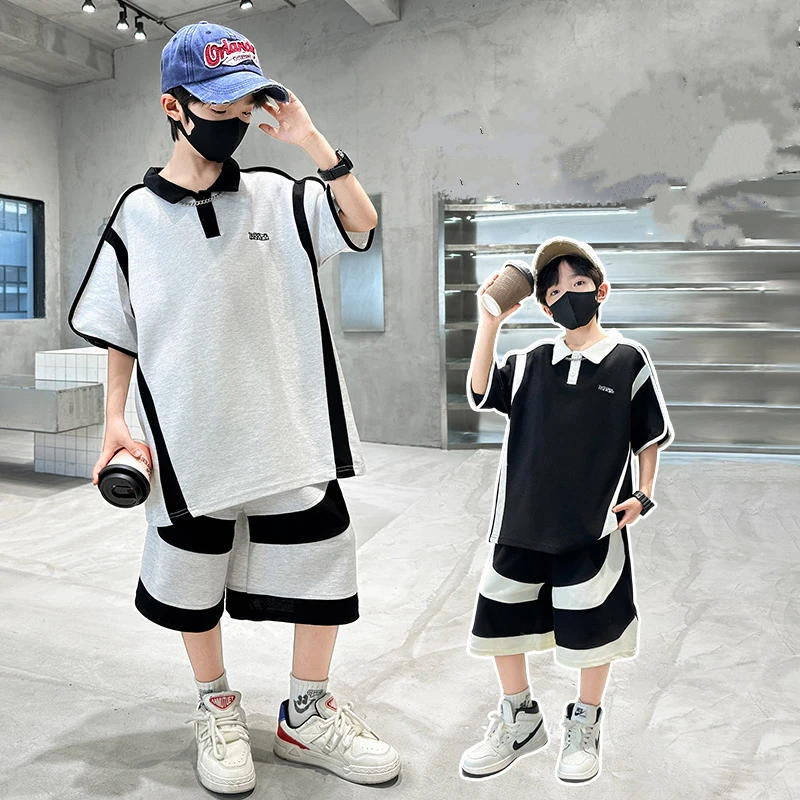 Teenage Child Summer Suit for A Boy Casual Patchwork Tracksuit Polo Shirt Shorts Two Pieces Clothing Set Casual Outfit Kids Wear
Teenage Child Summer Suit for A Boy Casual Patchwork Tracksuit Polo Shirt Shorts Two Pieces Clothing Set Casual Outfit Kids Wear