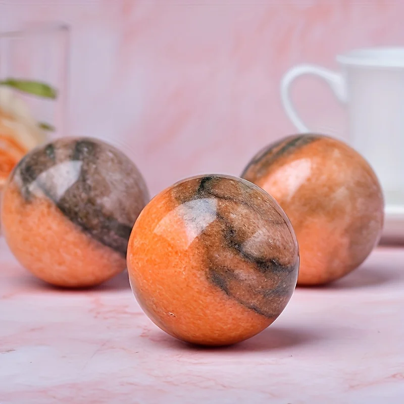 Natural Striped Sunstone Sphere, Orange Quartz Ball for Floral Decoration, Home Decor Accessory with Random Delivery
Natural Striped Sunstone Sphere, Orange Quartz Ball for Floral Decoration, Home Decor Accessory with Random Delivery