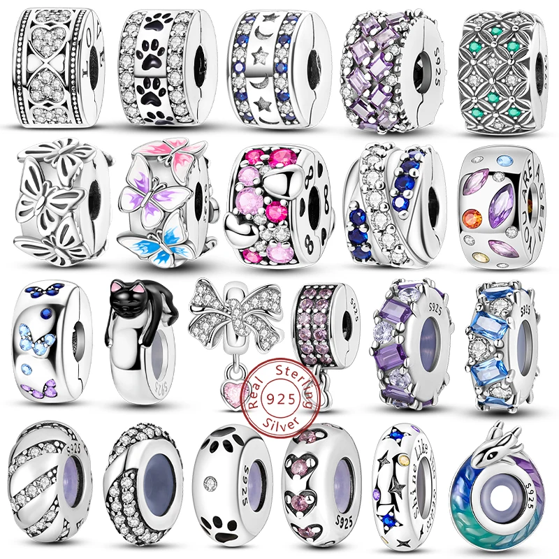 Clip Charms New 925 Sterling Silver Clasp Charm Silicone Spacer Bead Fit Original Bracelet Necklace DIY Charm Jewelry Women Gift
Clip Charms New 925 Sterling Silver Clasp Charm Silicone Spacer Bead Fit Original Bracelet Necklace DIY Charm Jewelry Women Gift