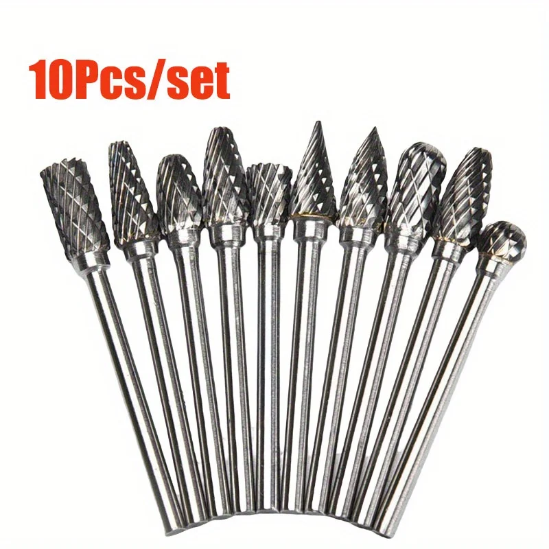10pc 1/8" Shank Tungsten Carbide Milling Cutter Rotary Tool Burr Double Diamond Cut Rotary Dremel Tools Electric Grinding
10pc 1/8" Shank Tungsten Carbide Milling Cutter Rotary Tool Burr Double Diamond Cut Rotary Dremel Tools Electric Grinding
