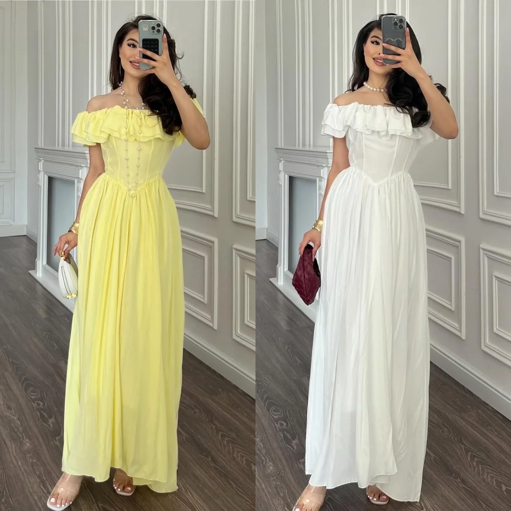 Customized Matching Casual Chiffon Pleat Tiered A-line Off-the-shoulder Long Dresses Bespoke Occasion Dresses Exquisite Elegant
Customized Matching Casual Chiffon Pleat Tiered A-line Off-the-shoulder Long Dresses Bespoke Occasion Dresses Exquisite Elegant