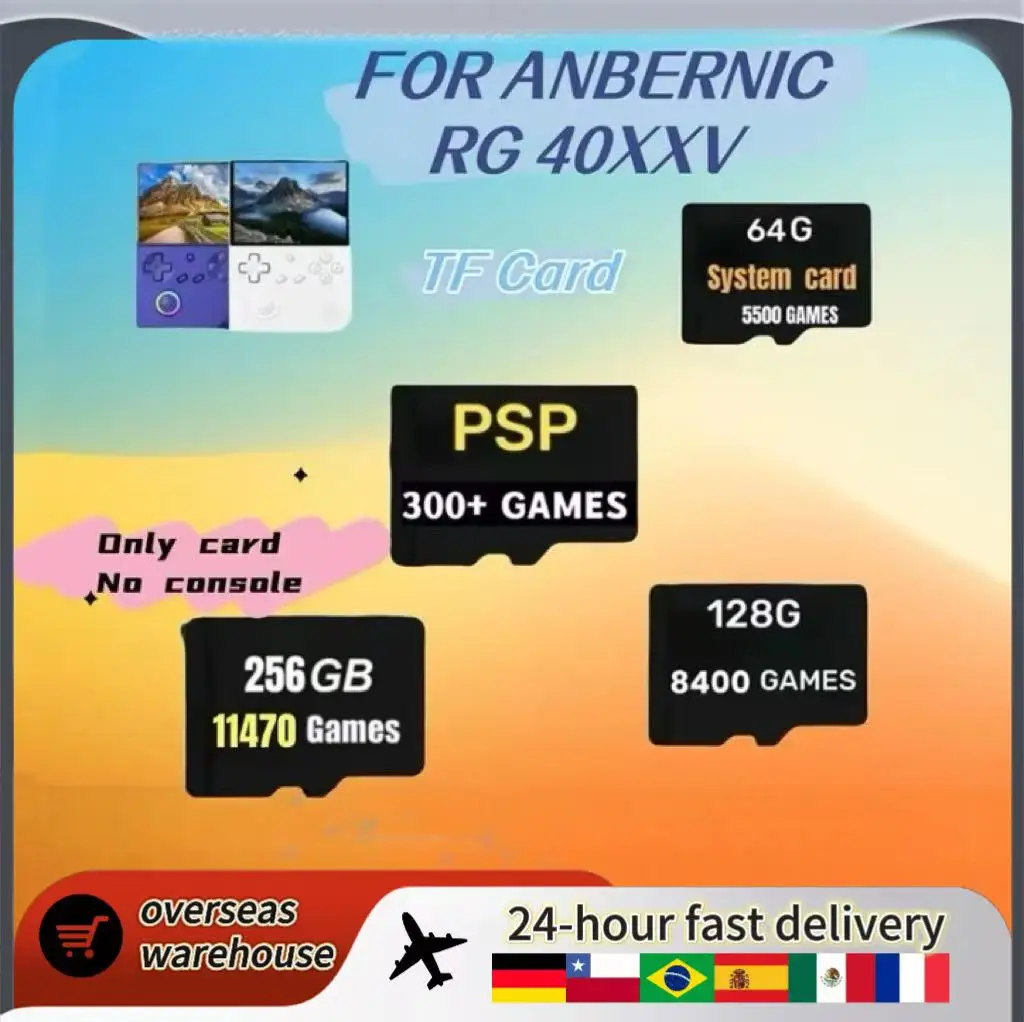 Карта памяти TF для портативной игровой консоли ANBERNIC RG40XXV, игровая карта для PSP, игровая карта ANBERNIC RG40XX V
Карта памяти TF для портативной игровой консоли ANBERNIC RG40XXV, игровая карта для PSP, игровая карта ANBERNIC RG40XX V