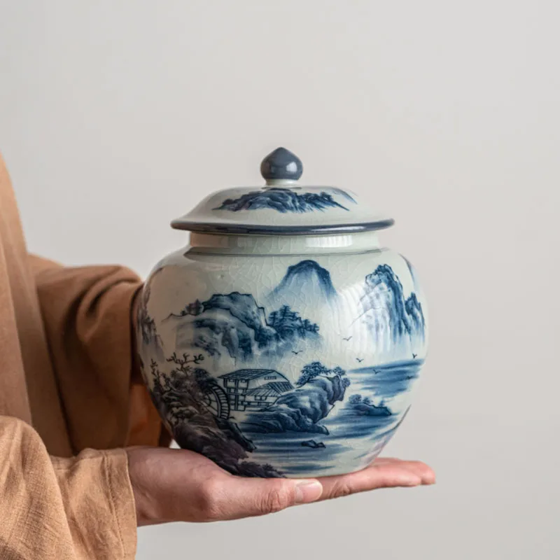 Porcelain Tea Sealed Storage Landscape Beans Decor
Porcelain Tea Sealed Storage Landscape Beans Decor