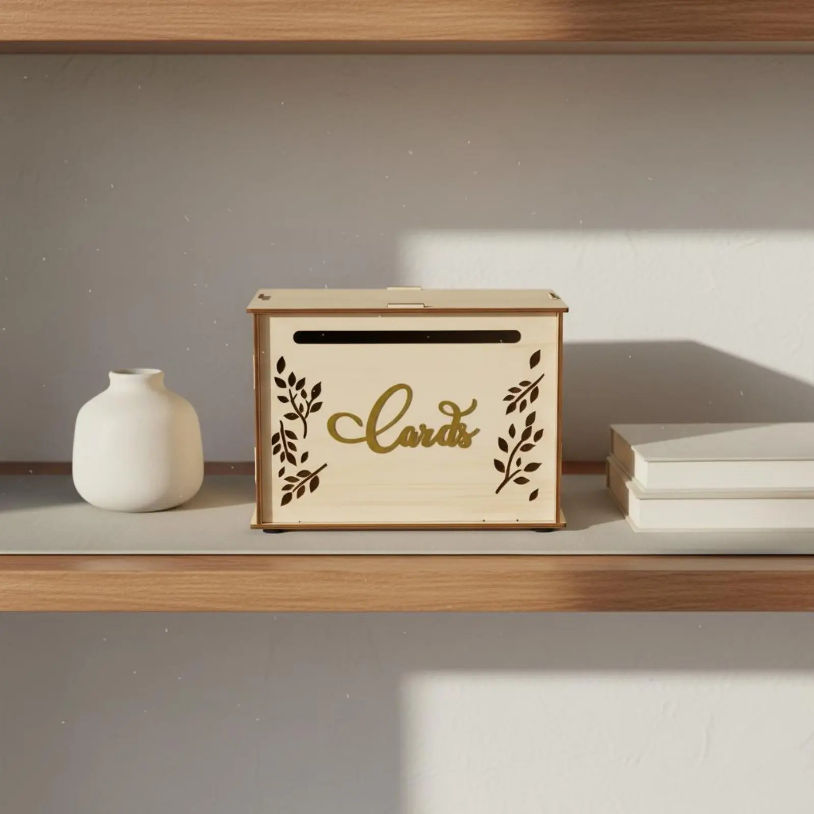 Wooden Wedding Card Box Long-Lasting Wood Card Box with Flower Slot Polished Finish for Party
Wooden Wedding Card Box Long-Lasting Wood Card Box with Flower Slot Polished Finish for Party