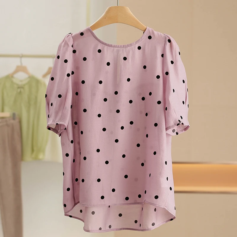 XKing Summer 2026 Women's Loose Fashion Polka Dot Silk Blend Chiffon Top Sweet Style round Neck Regular Sleeve Long Dress
XKing Summer 2026 Women's Loose Fashion Polka Dot Silk Blend Chiffon Top Sweet Style round Neck Regular Sleeve Long Dress