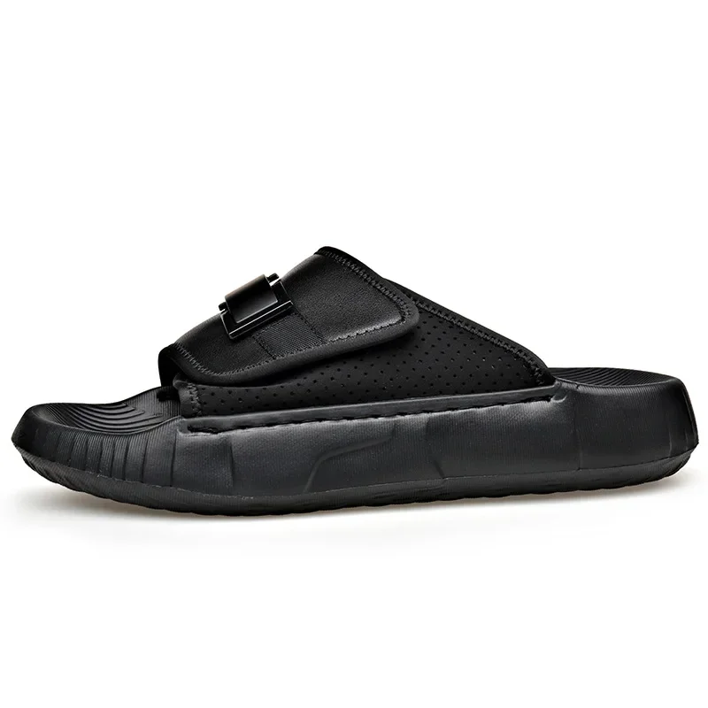 Летняя мужская обувь, модные тапочки, кожаные шлепанцы на толстой подошве, крутая уличная пляжная обувь
Летняя мужская обувь, модные тапочки, кожаные шлепанцы на толстой подошве, крутая уличная пляжная обувь