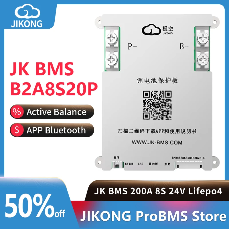 JK BMS 200A V19 New JK B2A8S20P 2A Active Balance JIKONG Smart BMS 8S 24V LiFePO4 Li-ion Battery Bluetooth APP JKBMS 200A
JK BMS 200A V19 New JK B2A8S20P 2A Active Balance JIKONG Smart BMS 8S 24V LiFePO4 Li-ion Battery Bluetooth APP JKBMS 200A