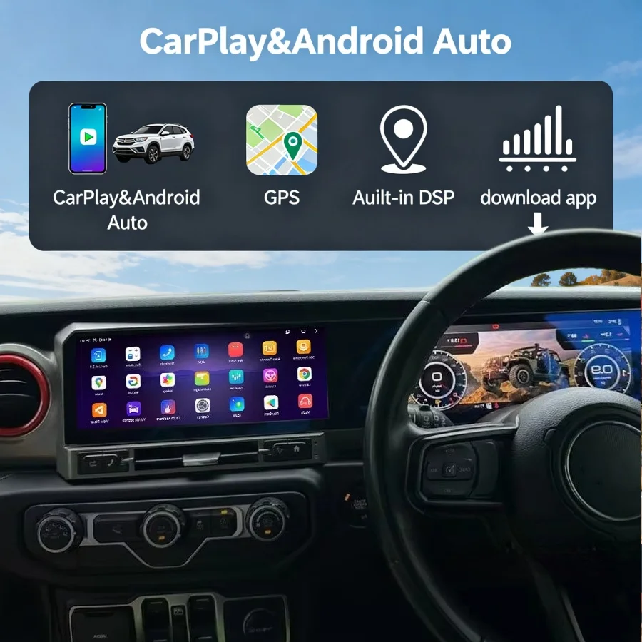 For Jeep Wrangler 2018-2023 LCD Instrument Panel Dual Screen Android Multimedia Video Player Carplay GPS Navigation Android Auto
For Jeep Wrangler 2018-2023 LCD Instrument Panel Dual Screen Android Multimedia Video Player Carplay GPS Navigation Android Auto
