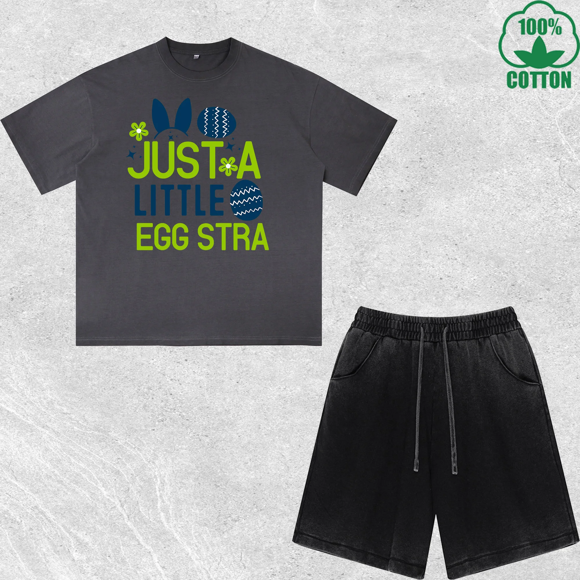 Just a Little Egg Stra Printed Dirty Wash T-Shirt Shorts Set Multicolor Combo Loose Trendy Fashionable 100%Cotton
Just a Little Egg Stra Printed Dirty Wash T-Shirt Shorts Set Multicolor Combo Loose Trendy Fashionable 100%Cotton