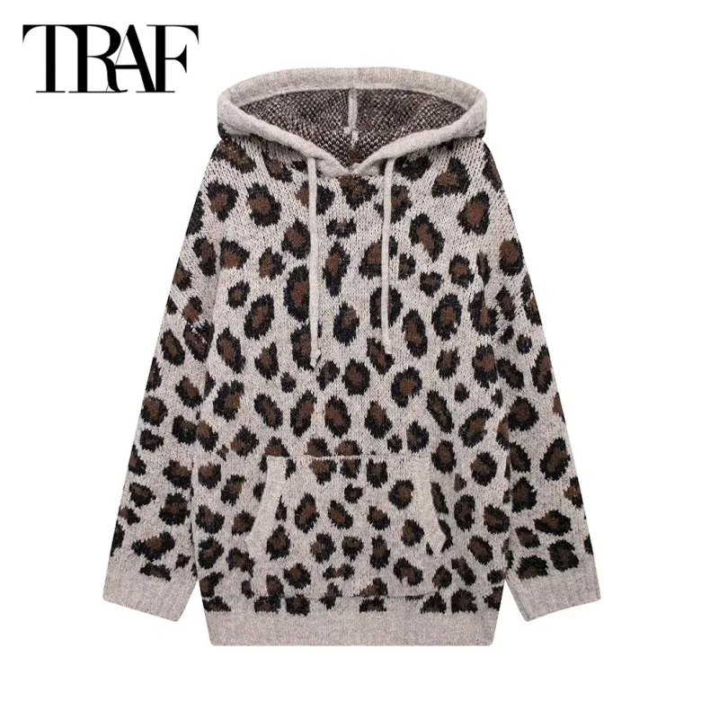 TRAF Leopard Knitted Pullovers 2024 Women's Warm Winter Hooded Coat Autumn Demi-Season Large Size Long Sleeve Sweater Outerwears
TRAF Leopard Knitted Pullovers 2024 Women's Warm Winter Hooded Coat Autumn Demi-Season Large Size Long Sleeve Sweater Outerwears