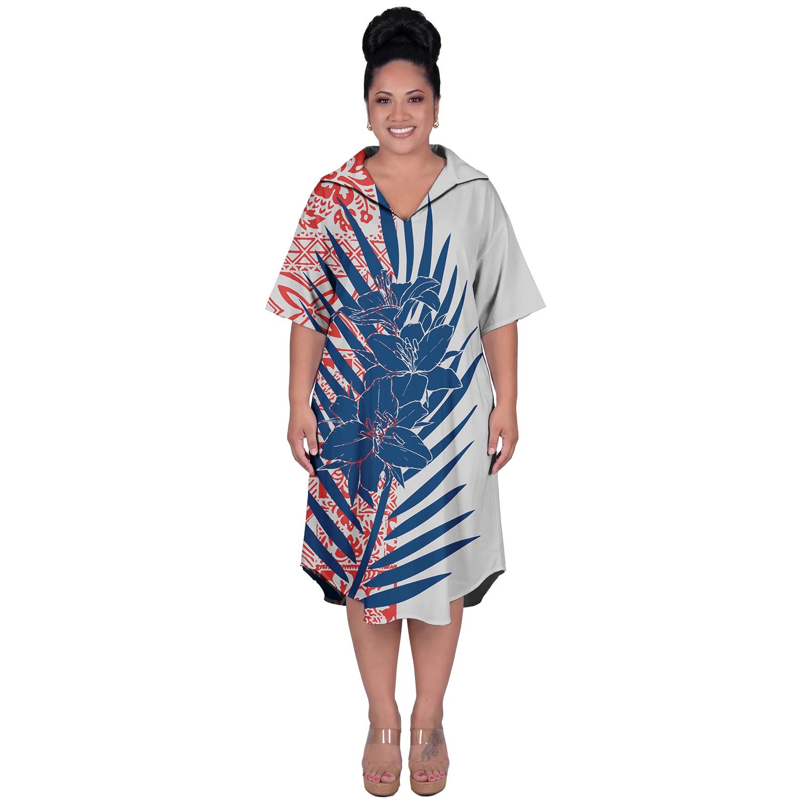 New Arrivals Polynesian Elegant Lady Shirts Dresses Hawaiian Beach Casual Clothes Custom Floral Print V-Neck Women Samoan Dress
New Arrivals Polynesian Elegant Lady Shirts Dresses Hawaiian Beach Casual Clothes Custom Floral Print V-Neck Women Samoan Dress