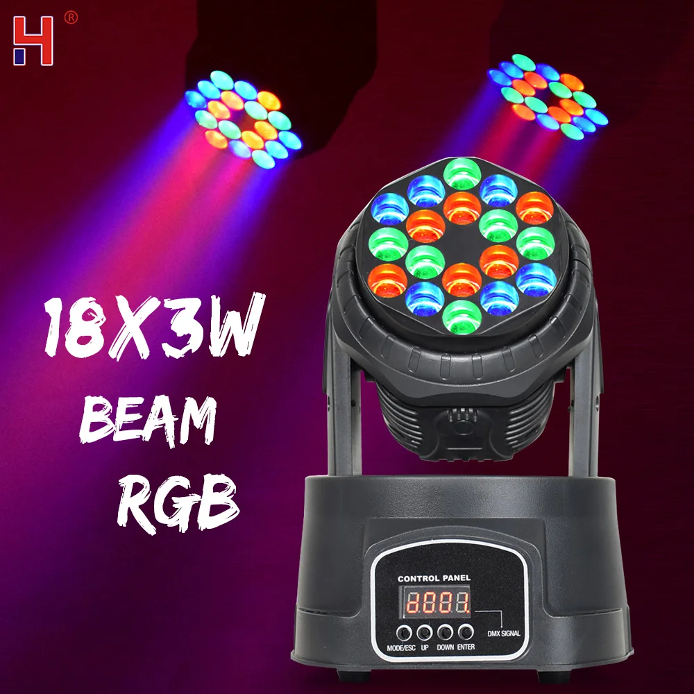 HongYi Stage Moving Head Beam Light 18X3W RGB Sound Strobe Effect DMX512 For Disco DJ Music Party Lights Audience
HongYi Stage Moving Head Beam Light 18X3W RGB Sound Strobe Effect DMX512 For Disco DJ Music Party Lights Audience