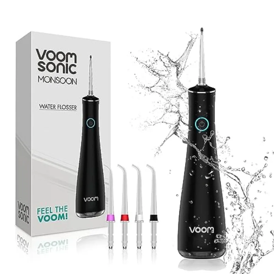 Cordless Water Flosser Portable Oral Irrigator Travel-Friendly Water Pick with 4-Tips 3 Speed Rechargeable Water Dental Flosser
Cordless Water Flosser Portable Oral Irrigator Travel-Friendly Water Pick with 4-Tips 3 Speed Rechargeable Water Dental Flosser