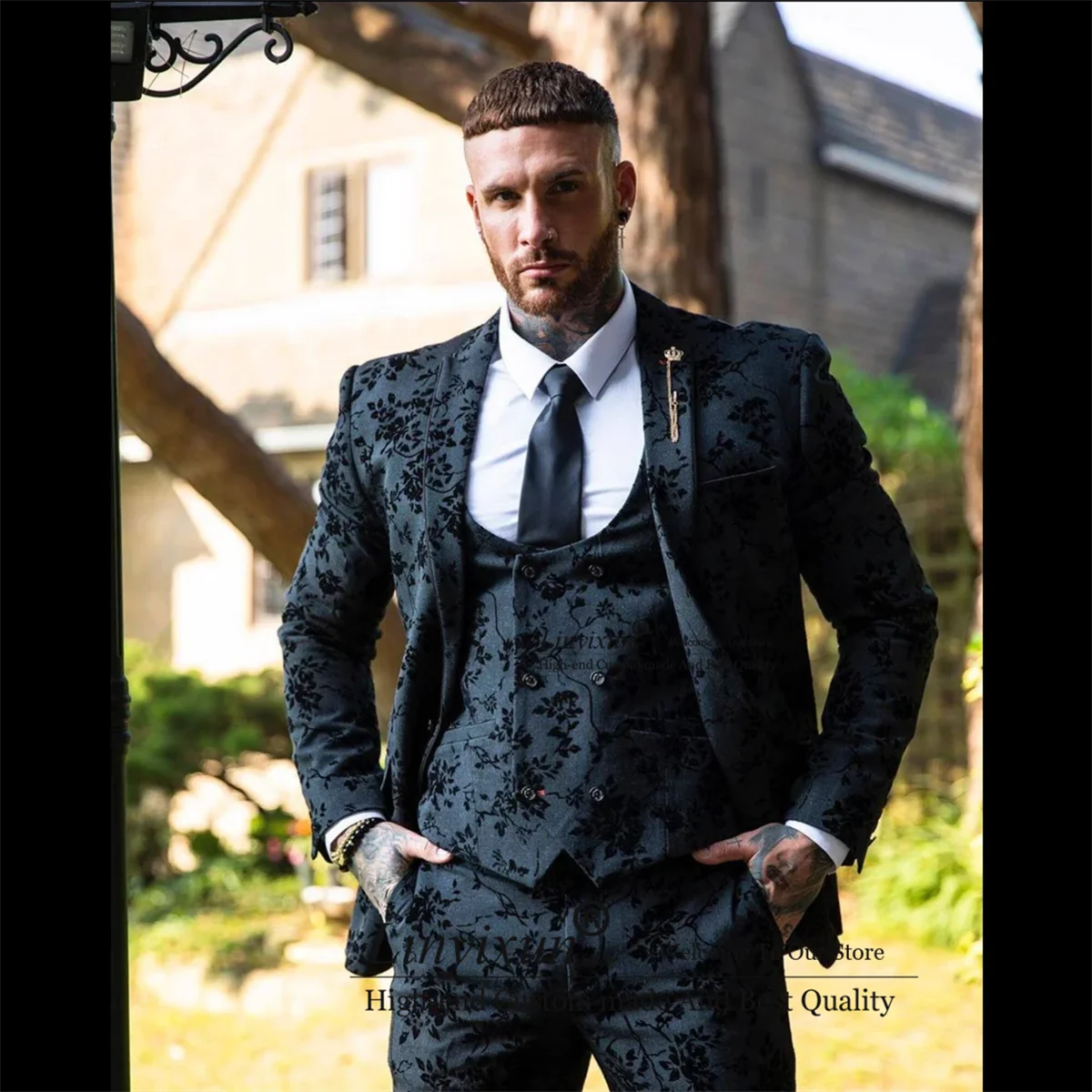 Jacquard Wedding Suits For Men Peaked Lapel Groom Tuxedos Slim Fit Business Male Blazers Hombre 3 Pieces Sets Costume Homme
Jacquard Wedding Suits For Men Peaked Lapel Groom Tuxedos Slim Fit Business Male Blazers Hombre 3 Pieces Sets Costume Homme