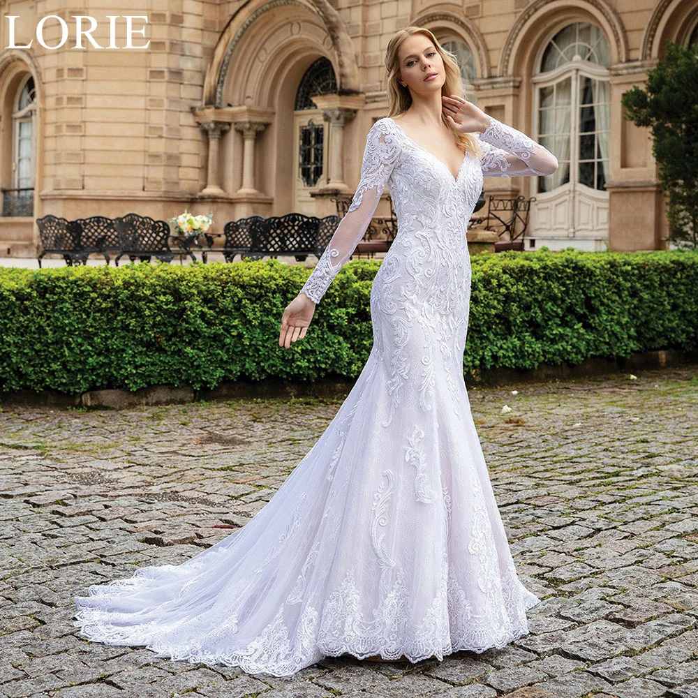LORIE Sexy Mermaid BOHO Wedding Dresses with Lace Appliques Long Sleeves 2024 Exquisite Bridal Gowns Open Back Bride Dress
LORIE Sexy Mermaid BOHO Wedding Dresses with Lace Appliques Long Sleeves 2024 Exquisite Bridal Gowns Open Back Bride Dress
