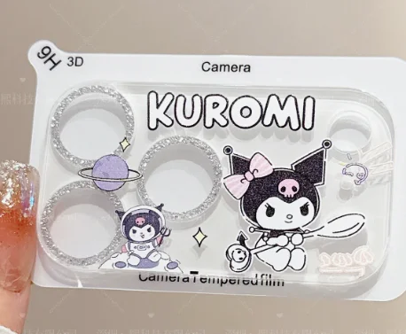 Cute Kuromi Camera Lens Protector for iPhone 17 Pro Max 17 Pro 3-in-1 Full Cover Glitter Film HD Clear Tempered Glass Cute Kuromi Camera Lens Protector for iPhone 17 Pro Max 17 Pro 3-in-1 Full Cover Glitter Film HD Clear Tempered Glass