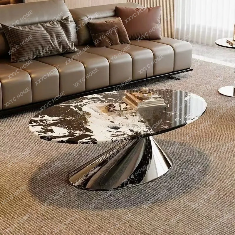 Coffee table retro marble round home light luxury high sense
Coffee table retro marble round home light luxury high sense