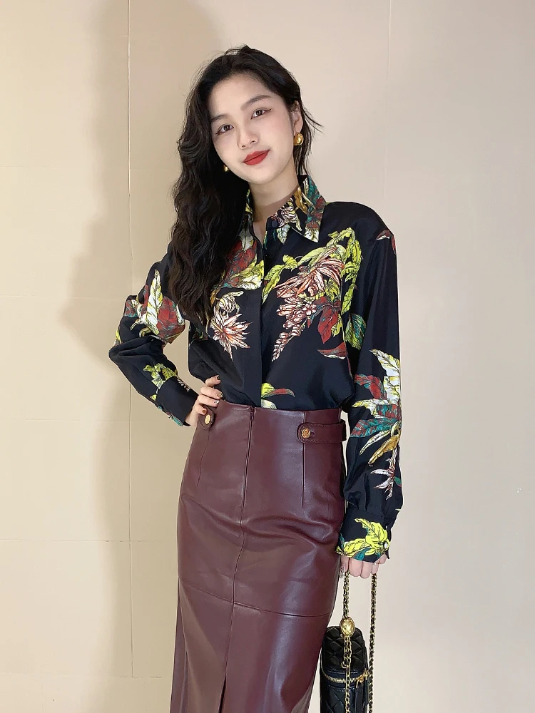 Tangmi Home 9 Momme Silk irt Autumn New Sle Women's Faion Versatile Long Sve Collar Straight Cut French Sle
Tangmi Home 9 Momme Silk irt Autumn New Sle Women's Faion Versatile Long Sve Collar Straight Cut French Sle