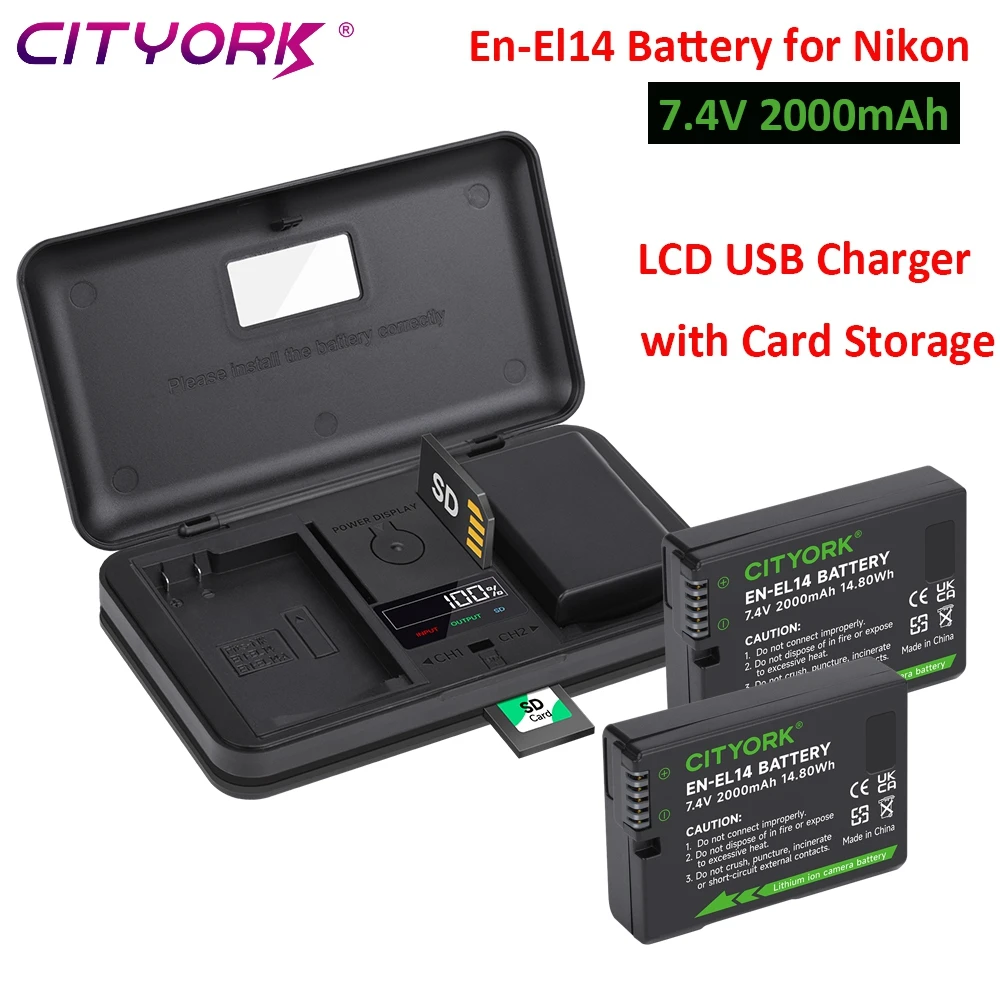 2000mAh En El14 EN-EL14a Camera Battery En-El14 EN EL14a for Nikon P7000 P7100 D5500 D5600 D3400 D3500 D5100 D5200 D5300 D3300
2000mAh En El14 EN-EL14a Camera Battery En-El14 EN EL14a for Nikon P7000 P7100 D5500 D5600 D3400 D3500 D5100 D5200 D5300 D3300
