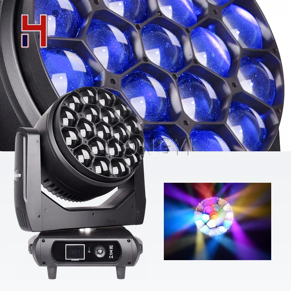 HongYi Moving Head 19x25W/40W Big Bee-Eyes RGBW 4in1 LED Stage DJ Light Zoom Wash Beam DMX Projector For Party Disco Audience
HongYi Moving Head 19x25W/40W Big Bee-Eyes RGBW 4in1 LED Stage DJ Light Zoom Wash Beam DMX Projector For Party Disco Audience
