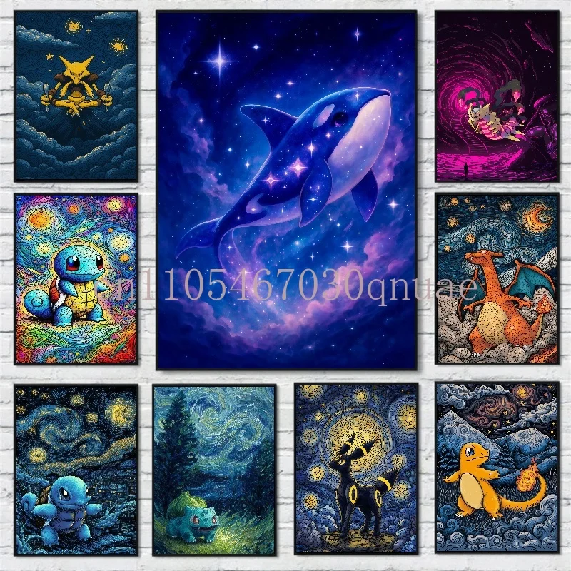 Van Gogh Starry Sky Pokemon Anime Figures Pikachu Watercolor Painting Canvas Posters and Abstract Art Murals Picture Home Decor
Van Gogh Starry Sky Pokemon Anime Figures Pikachu Watercolor Painting Canvas Posters and Abstract Art Murals Picture Home Decor