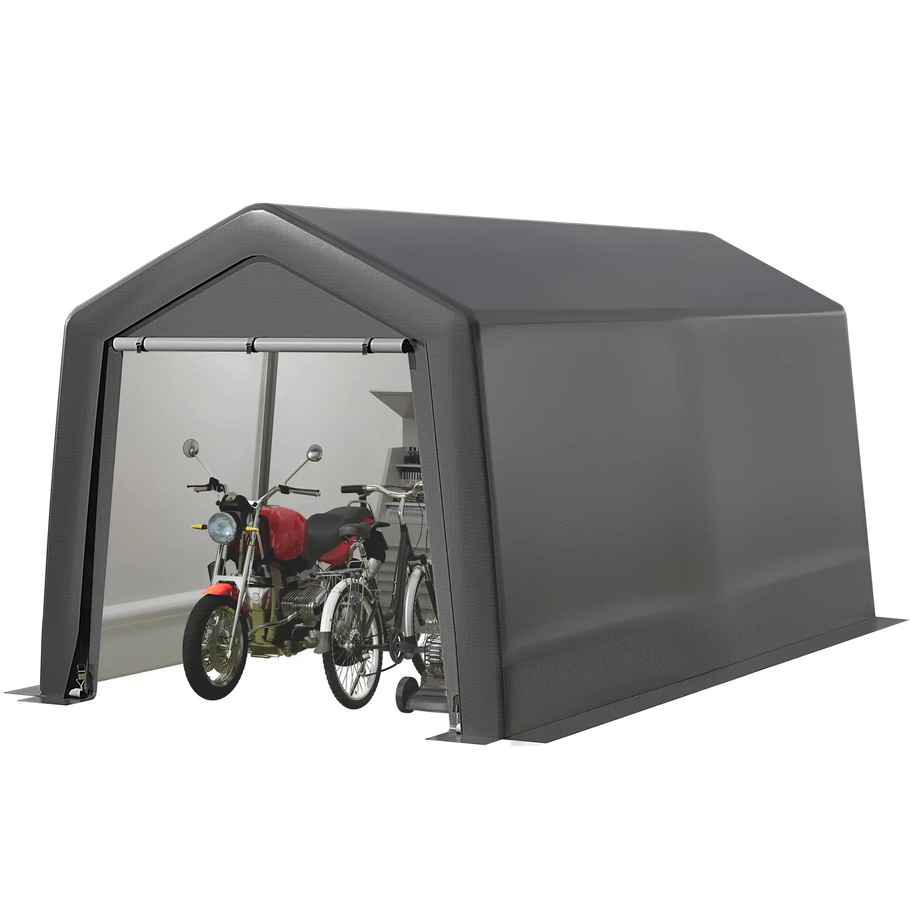 Outdoor Portable Storage Shed, Portable Shed, Portable Garage with Roll-up Zipper Doors, for Motorcycle, Bike, Gardening Tools
Outdoor Portable Storage Shed, Portable Shed, Portable Garage with Roll-up Zipper Doors, for Motorcycle, Bike, Gardening Tools