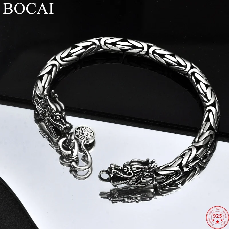 BOCAI S925 браслеты из стерлингового серебра для мужчин, популярные двойные длинные головки, поворотная цепочка, аргентинский браслет, ювелирные изделия в стиле панк, оптовая продажа
BOCAI S925 браслеты из стерлингового серебра для мужчин, популярные двойные длинные головки, поворотная цепочка, аргентинский браслет, ювелирные изделия в стиле панк, оптовая продажа