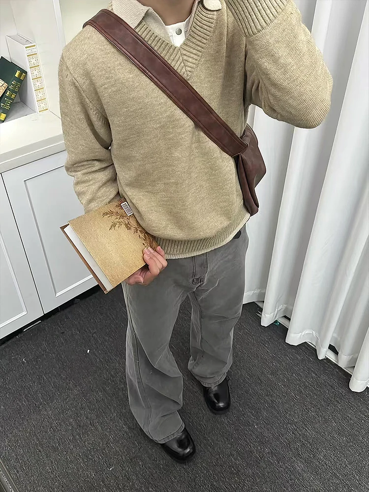 Men's V-Ne Knitted Sweater Casual Winter Faion Loose Fit Long Sve Base Layer irt American Sle Comfortable Polyester
Men's V-Ne Knitted Sweater Casual Winter Faion Loose Fit Long Sve Base Layer irt American Sle Comfortable Polyester