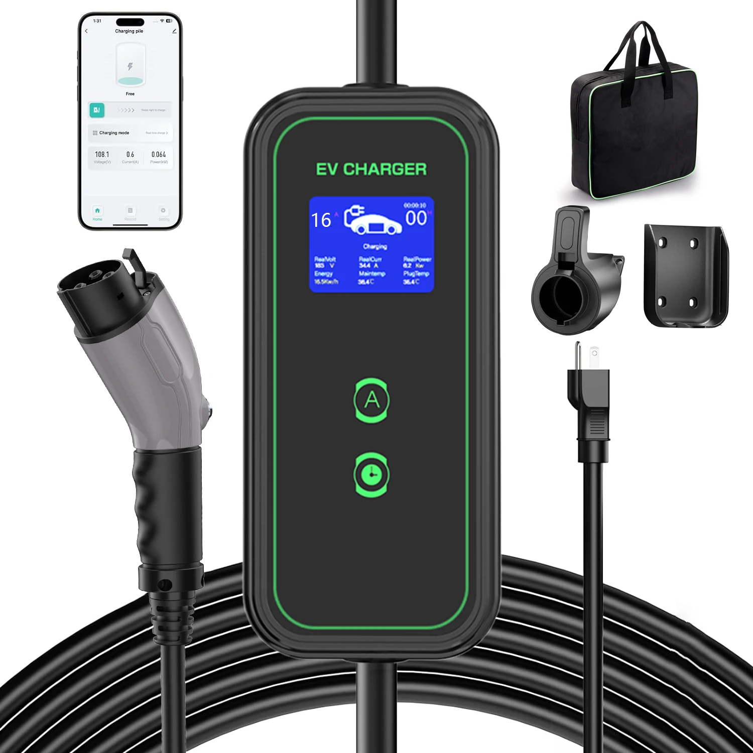 Type 1 EV Charger 3.5kW Wall-Mounted Charging Station, IP65 Waterproof, for Home & Commercial Electric Vehicles
Type 1 EV Charger 3.5kW Wall-Mounted Charging Station, IP65 Waterproof, for Home & Commercial Electric Vehicles