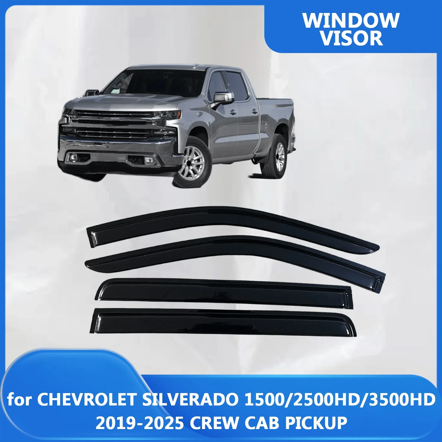 Window Visor for CHEVROLET SILVERADO 1500/2500HD/3500HD 2019-2021 2022-2025 CREW CAB PICKUP Wind Deflectors Rain Guards Door
Window Visor for CHEVROLET SILVERADO 1500/2500HD/3500HD 2019-2021 2022-2025 CREW CAB PICKUP Wind Deflectors Rain Guards Door