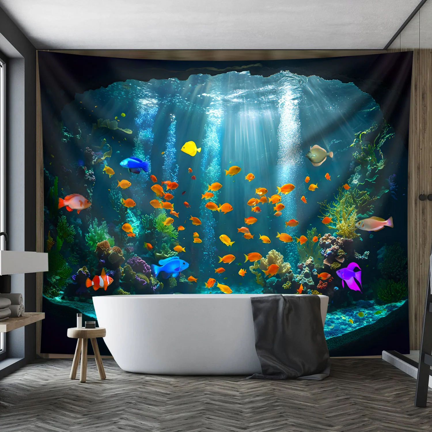 1Pc Ultra Large Fantasy Underwater Coral Reef Tapestry With Vibrant Fish & Soft Polyester Fabric Stunning Wall For Living Room,
1Pc Ultra Large Fantasy Underwater Coral Reef Tapestry With Vibrant Fish & Soft Polyester Fabric Stunning Wall For Living Room,
