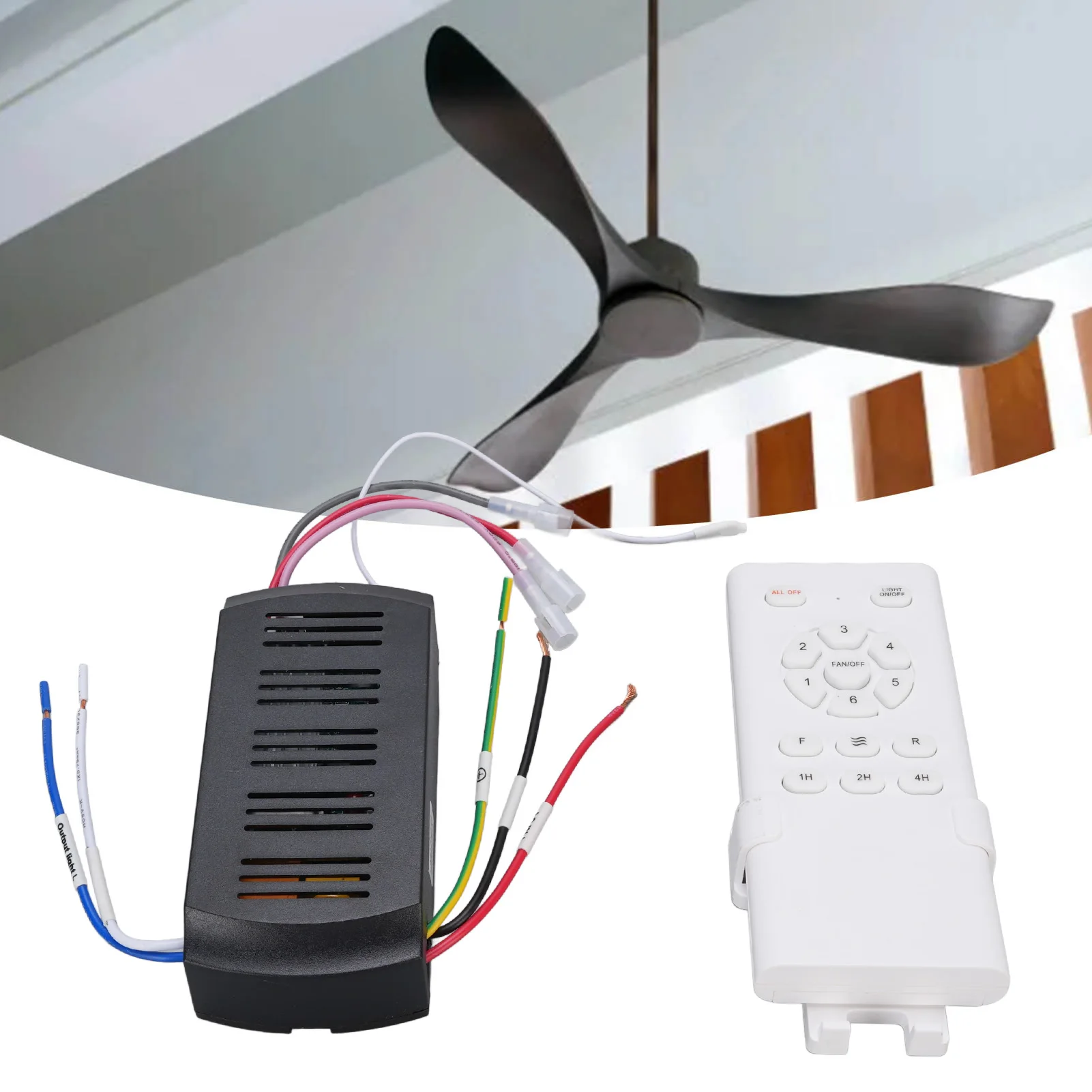 Ceiling Fan Remote Control Replacement Sturdy ABS 6 Speed Adjustment Ceiling Fan Light Remote Timing Lightweight for Upgrading
Ceiling Fan Remote Control Replacement Sturdy ABS 6 Speed Adjustment Ceiling Fan Light Remote Timing Lightweight for Upgrading