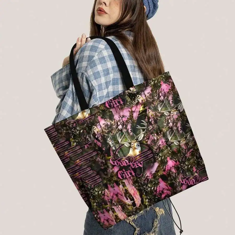 Pink Camo Deer Hunting Tote Bag For Women Outdoor Fashion Shopping Bag
Pink Camo Deer Hunting Tote Bag For Women Outdoor Fashion Shopping Bag