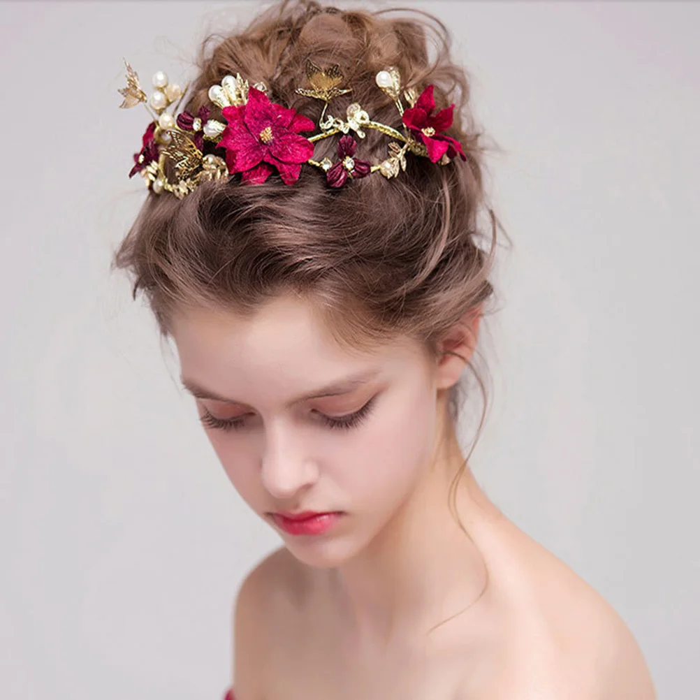 1pc Bridal Headdress Red Cloth Flower Alloy Pearl Inlaid Party Hair Hoop For Wedding Banquet Cosplay Birthday Hair Styling
1pc Bridal Headdress Red Cloth Flower Alloy Pearl Inlaid Party Hair Hoop For Wedding Banquet Cosplay Birthday Hair Styling
