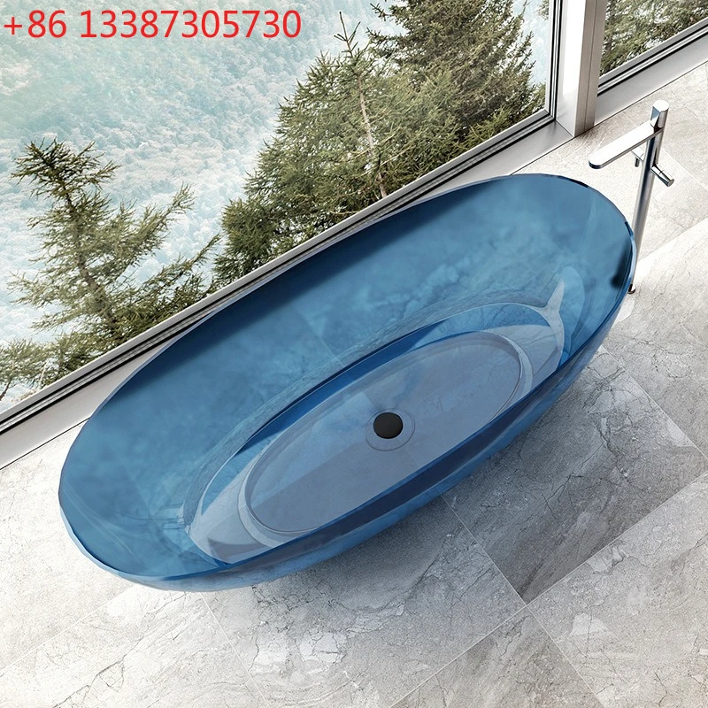 Transparent bathtub household small apartment colored resin freestanding
Transparent bathtub household small apartment colored resin freestanding