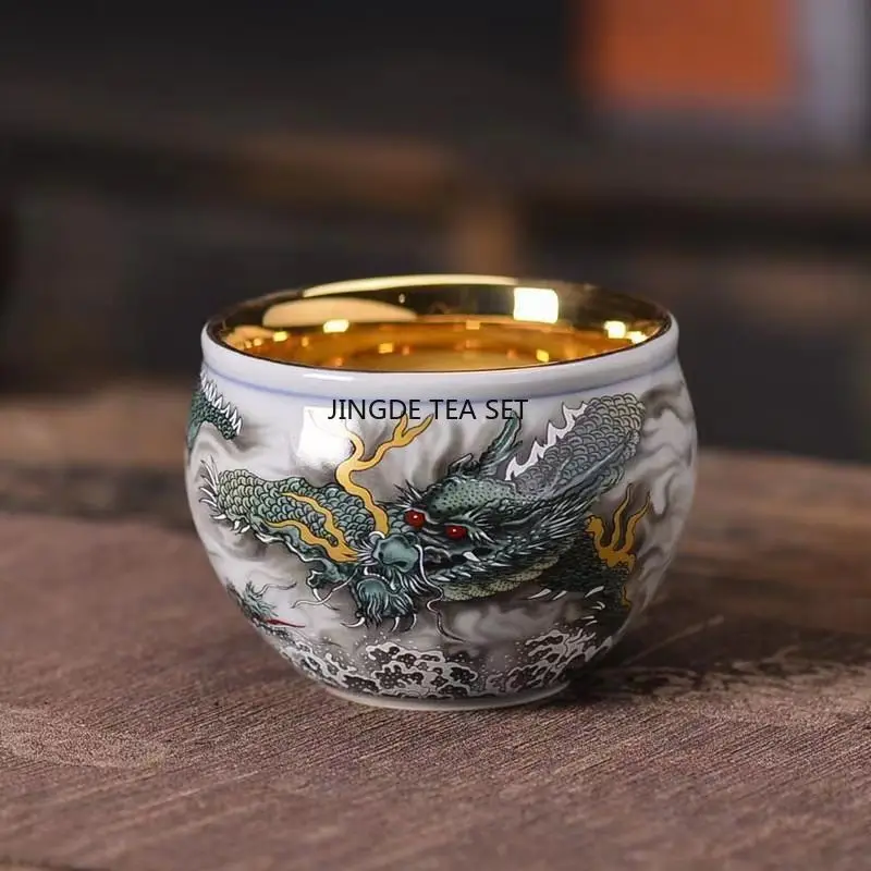 24k Green Dragon Tea Cup Chinese Dragon Gilt Tea Cup Creative Chinese Kung Fu Tea Set
24k Green Dragon Tea Cup Chinese Dragon Gilt Tea Cup Creative Chinese Kung Fu Tea Set