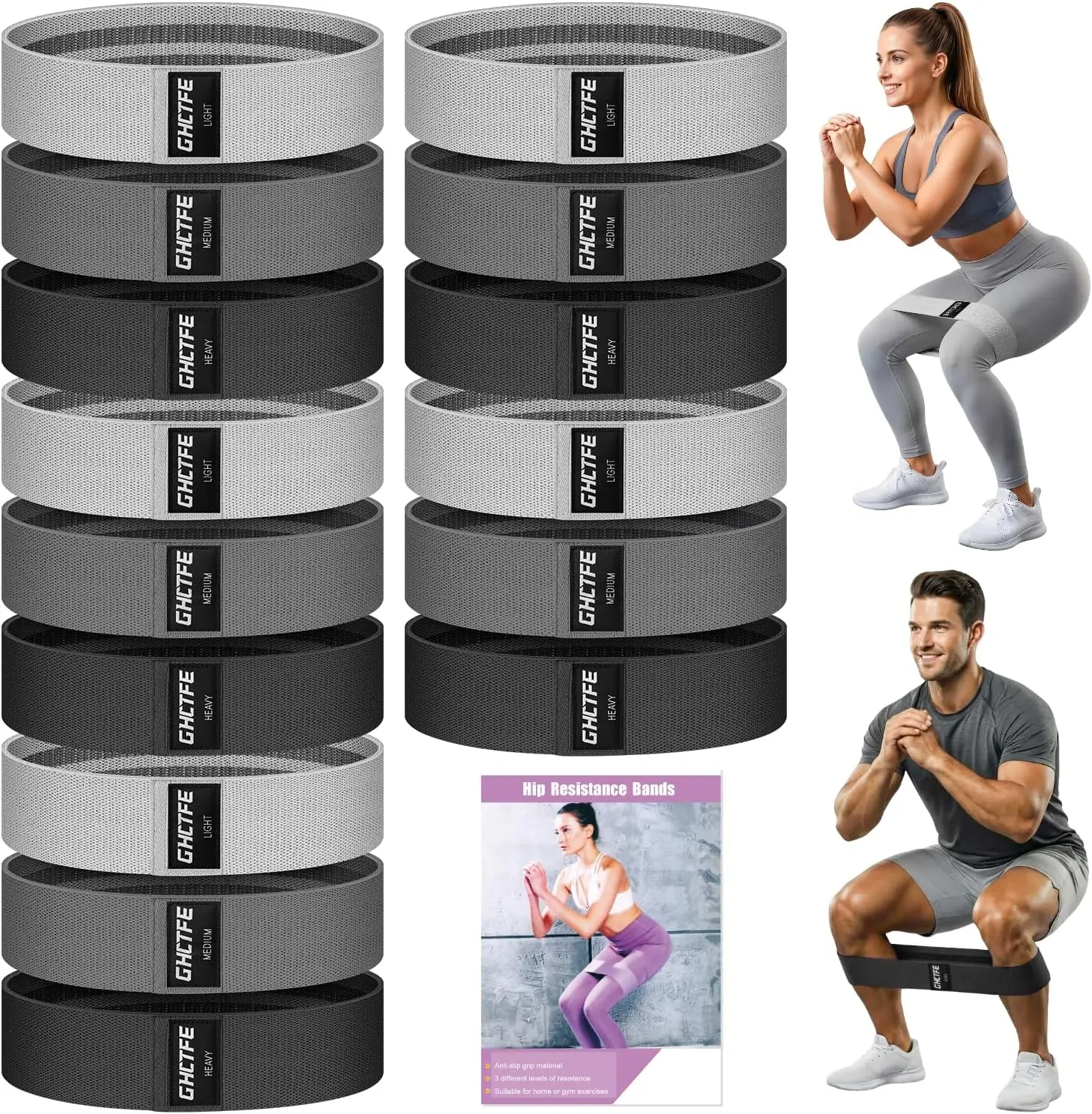 Набор из 15 тканевых эспандеров для тренировки ягодиц и ног, с нескользящим покрытием, 3 уровнями нагрузки и сумкой для переноски
Набор из 15 тканевых эспандеров для тренировки ягодиц и ног, с нескользящим покрытием, 3 уровнями нагрузки и сумкой для переноски