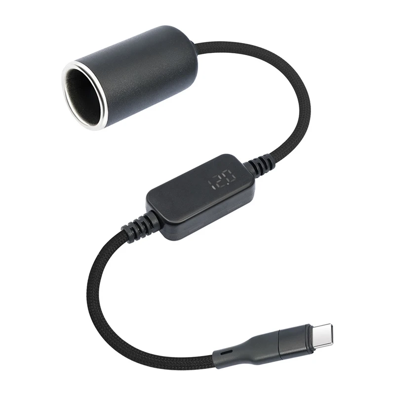 With Voltage Display Type C To Cigarette Lighter Adapter Connector Adapter Cable Car Elektronica Accessoires
With Voltage Display Type C To Cigarette Lighter Adapter Connector Adapter Cable Car Elektronica Accessoires