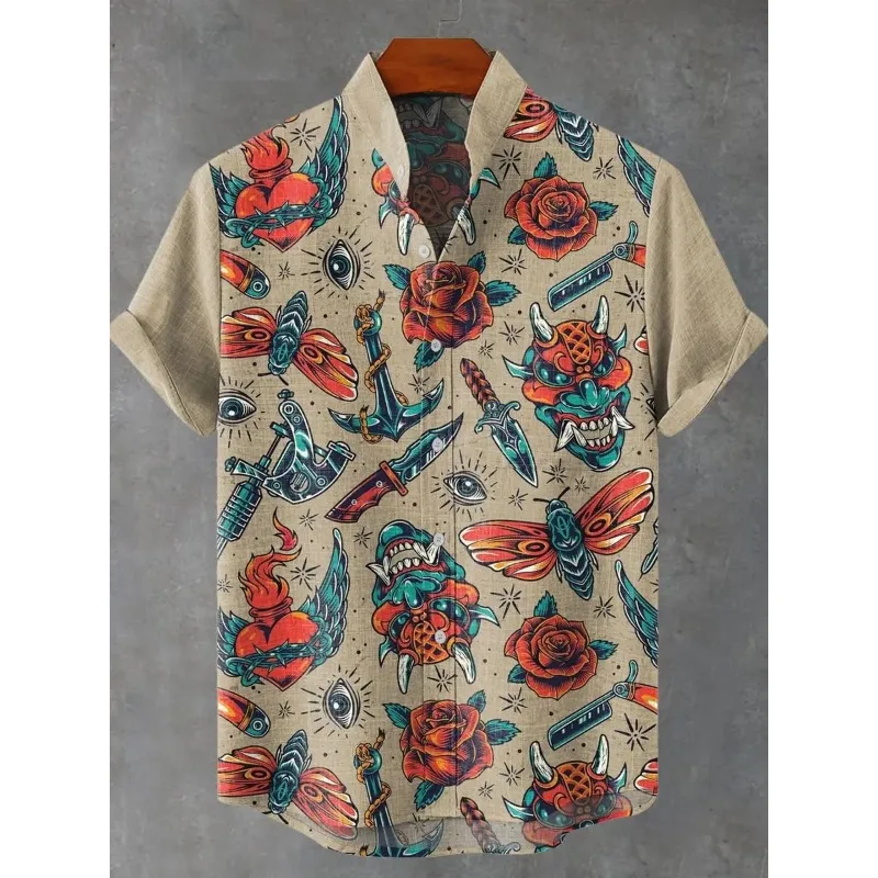 Summer Style Floral Print Art Cat Pattern Vintage Short Sleeve Casual Shirt New Men's Short Sleeve Shirt
Summer Style Floral Print Art Cat Pattern Vintage Short Sleeve Casual Shirt New Men's Short Sleeve Shirt