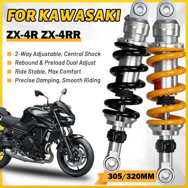 JSMT FOR Kawasaki ZX-4R ZX-4RR 305/320mm Dual Adjustable Center Rear Shock Absorber Preload & Rebound Suspension Parts
JSMT FOR Kawasaki ZX-4R ZX-4RR 305/320mm Dual Adjustable Center Rear Shock Absorber Preload & Rebound Suspension Parts