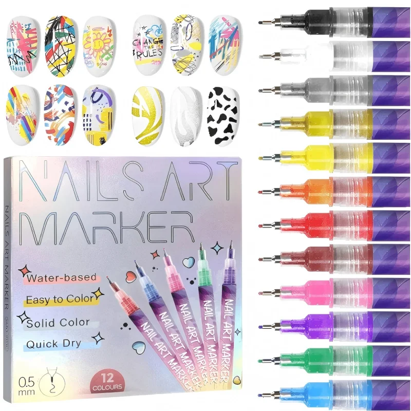 Набор из 12 ручек для дизайна ногтей, ручки для акриловой краски 0,5 мм, водонепроницаемые ручки для дизайна ногтей, быстросохнущие ручки для украшения своими руками
Набор из 12 ручек для дизайна ногтей, ручки для акриловой краски 0,5 мм, водонепроницаемые ручки для дизайна ногтей, быстросохнущие ручки для украшения своими руками