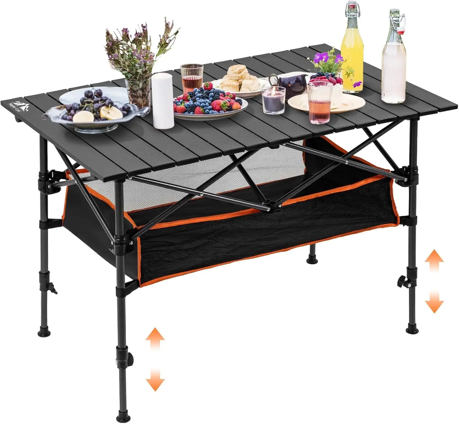 Foldable Camping Table with Storage Basket, Adjustable Height 1.7-3ft, Lightweight & Rust-Resistant, 37x22in
Foldable Camping Table with Storage Basket, Adjustable Height 1.7-3ft, Lightweight & Rust-Resistant, 37x22in