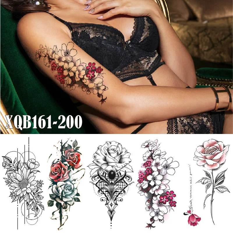Waterproof Temporary Tattoo Color Flower Tatto Sticker Black and White Large Picture Element Flower Tatoo Sticker Fake Tattoo
Waterproof Temporary Tattoo Color Flower Tatto Sticker Black and White Large Picture Element Flower Tatoo Sticker Fake Tattoo