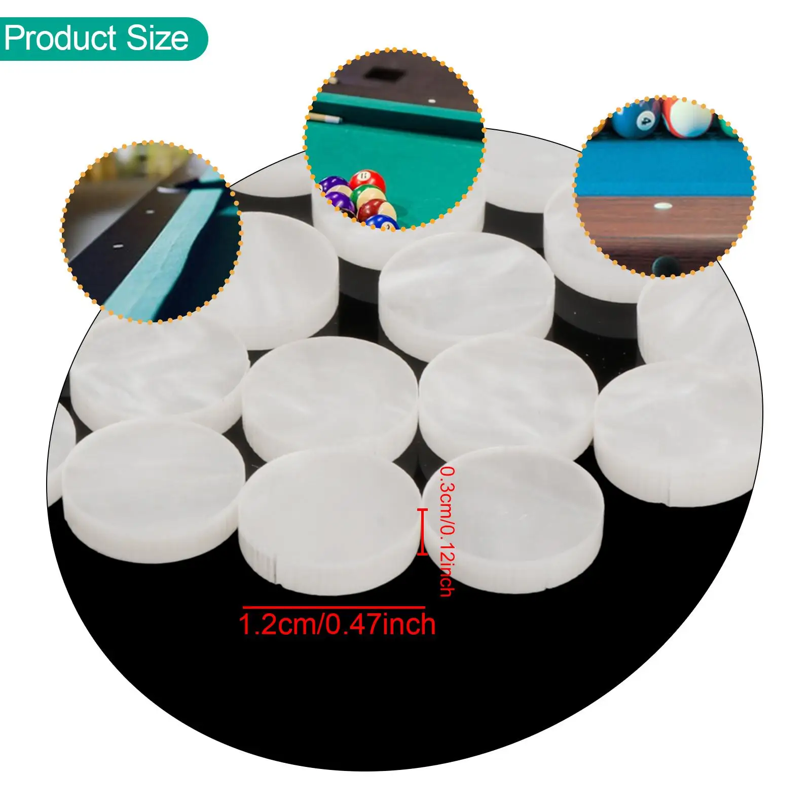 White Pool Table Marker Dots Acrylic Billiard Point Stickern Ball Locator for Snooker and Billiards Table Setup Training
White Pool Table Marker Dots Acrylic Billiard Point Stickern Ball Locator for Snooker and Billiards Table Setup Training