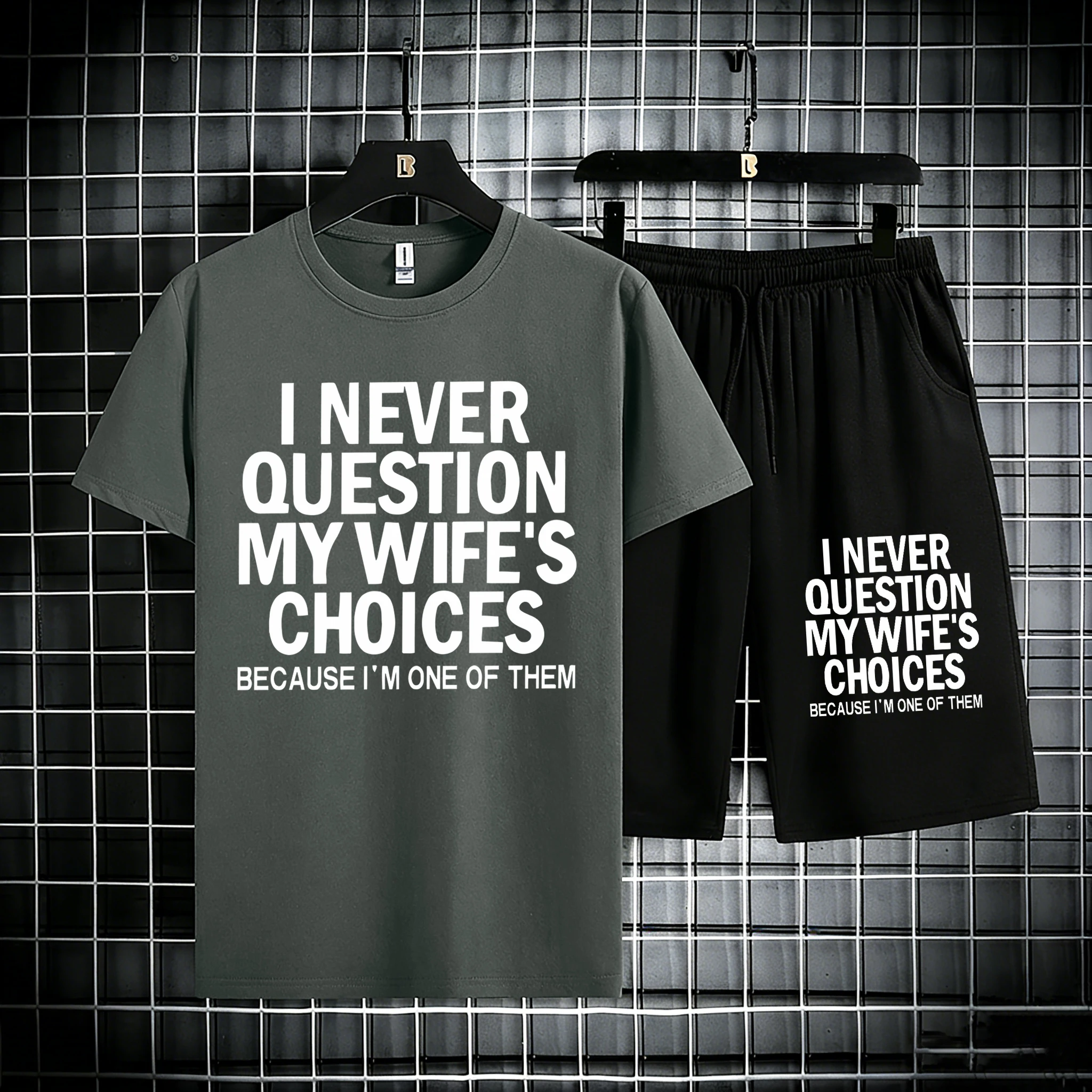 I Never Question My Wife'S Choices Funny Pattern Man Cotton Summer Beach Top Set Sport Drawstring Pants Running New Short Sleeve
I Never Question My Wife'S Choices Funny Pattern Man Cotton Summer Beach Top Set Sport Drawstring Pants Running New Short Sleeve